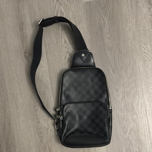 Checkered Black Sling Bag